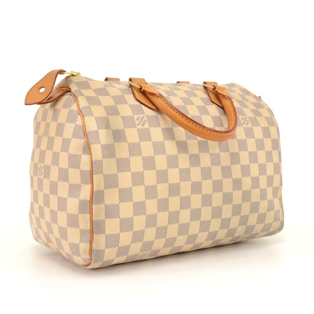 Louis Vuitto Speedy 30 Damier Azur Canvas Handbag