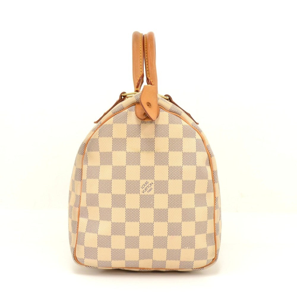 Louis Vuitto Speedy 30 Damier Azur Canvas Handbag