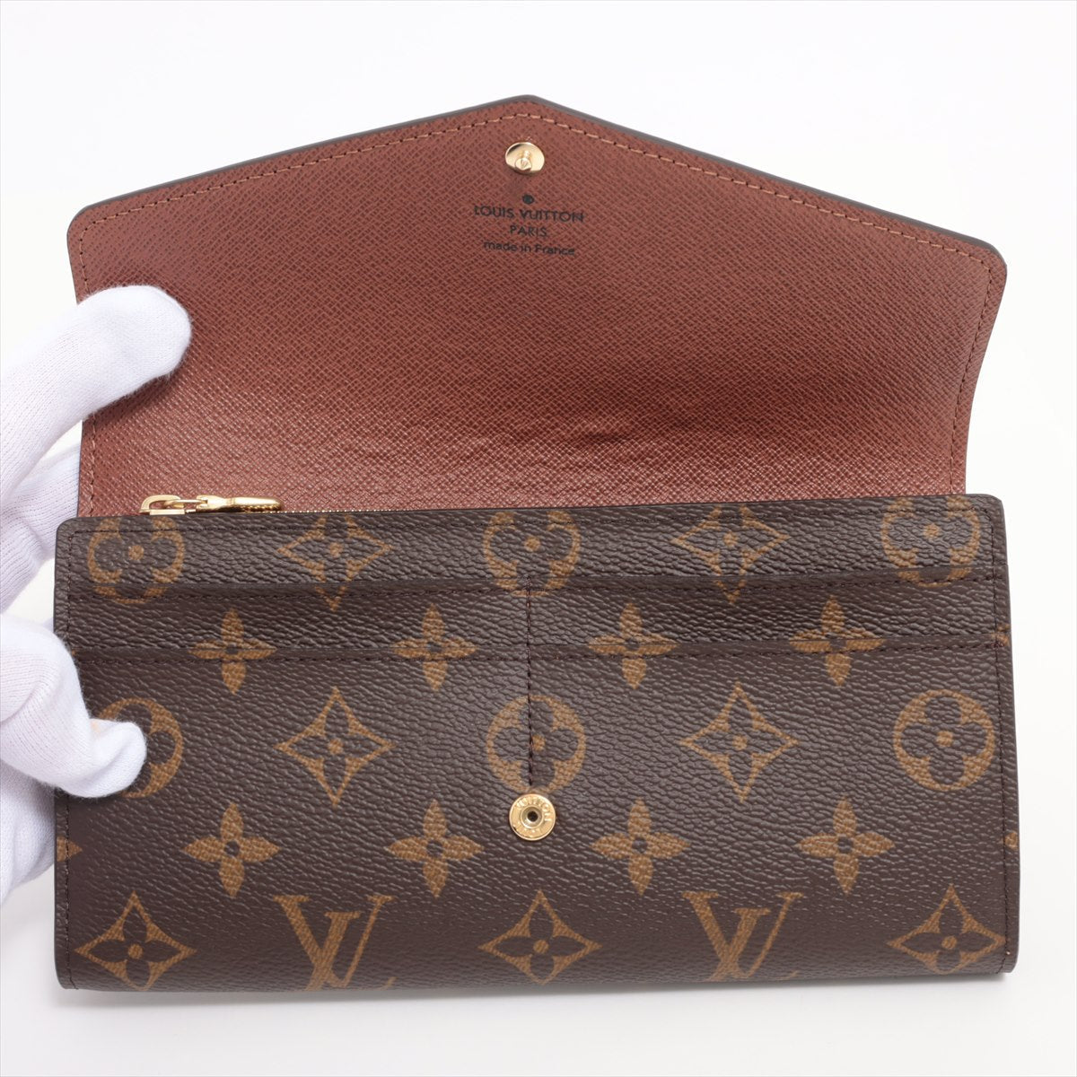 Louis Vuitton Monogram Portefoliosara M60531 Brown Long   Wallet