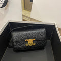 GLAMI Triomphe Shoulder Bag In Quilted Triomphe Lambskin Black For Women 8in/20cm 194143EF4.38NO