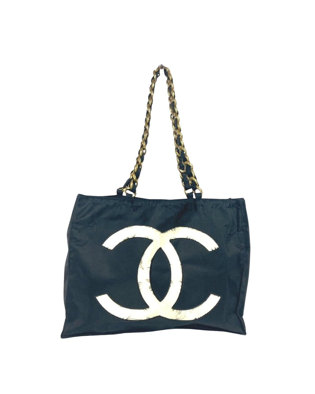 Chanel Canvas Tote Bag with Subtle Scratches and Slight Folds