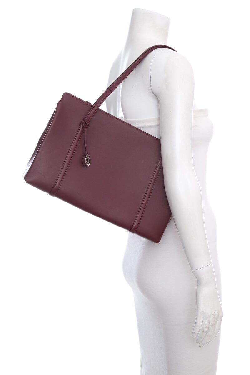 Cartier Maroon Cabochon Leather Handbag