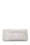 Nancy Gonzalez Silver Croc Envelope Cross-Body