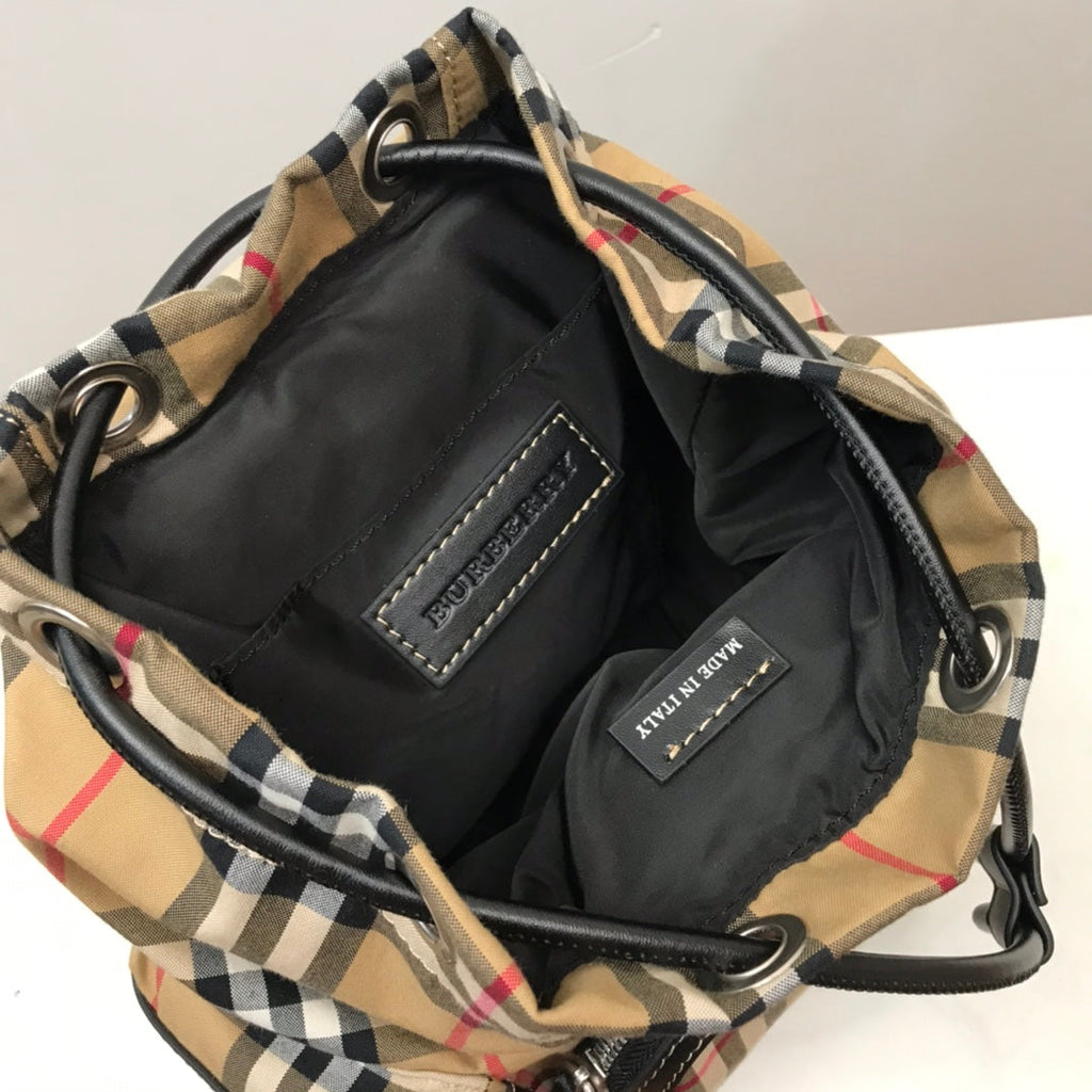 GLAMI MeGLAMIum Rucksack In Vintage Check Cotton Canvas-Sandy For Women, Bags 13in/33cm