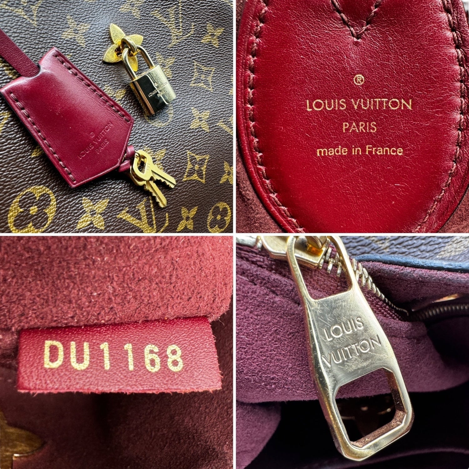 Louis Vuitton Monogram Canvas Flower Hobo Bordeaux Handbag