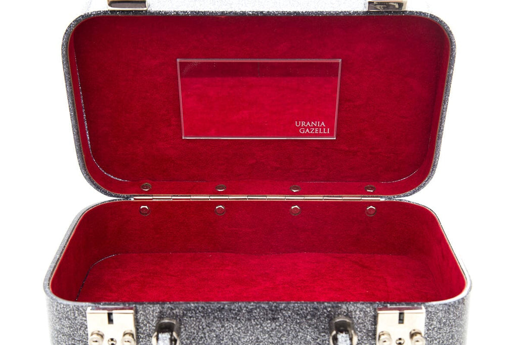 Urania Gazelli Silver Glitter Travel Case