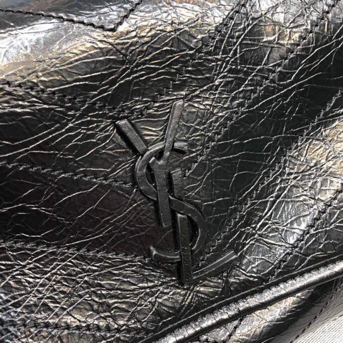 GLAMI Niki MeGLAMIum Crinkled Shoulder Bag Black For Women 11in/28cm YSL