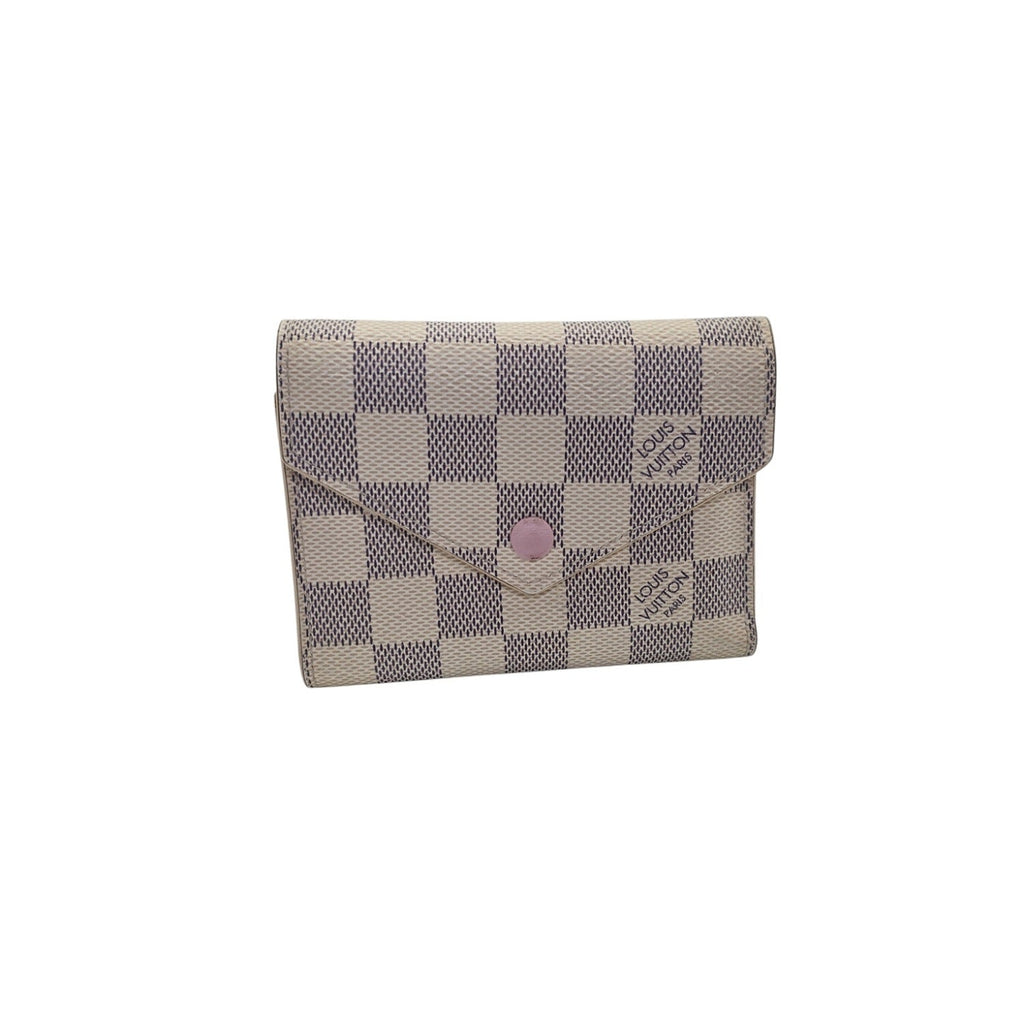 Louis Vuitton Damier Azur Victorine Wallet Rose Ballerine