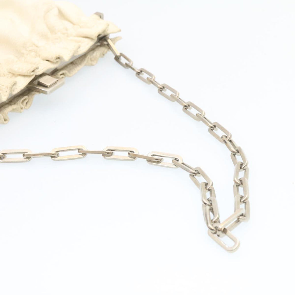 GUCCI Chain Shoulder Bag Embossed Leather White 27100