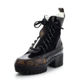 Louis Vuitton Women's Zip Up Laureate Platform Desert Boots Leather with Monogram Canvas and Suede