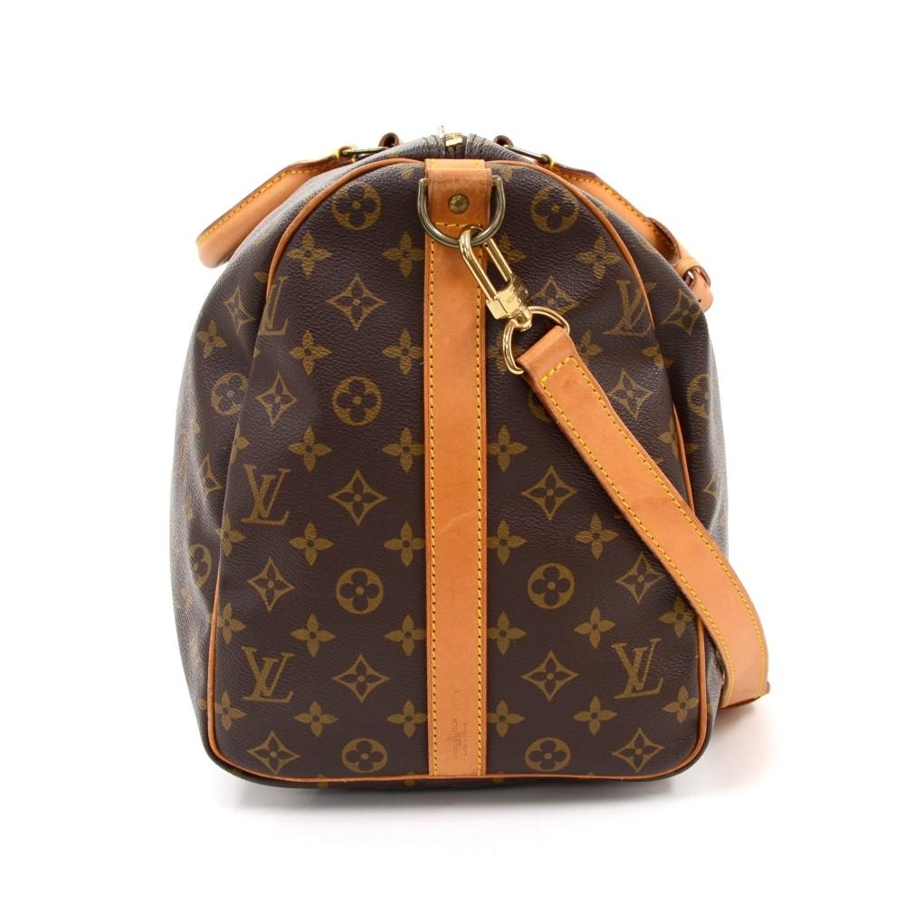 Louis Vuitto Keepall 50 Bandouliere Monogram Canvas Travel Bag with Strap
