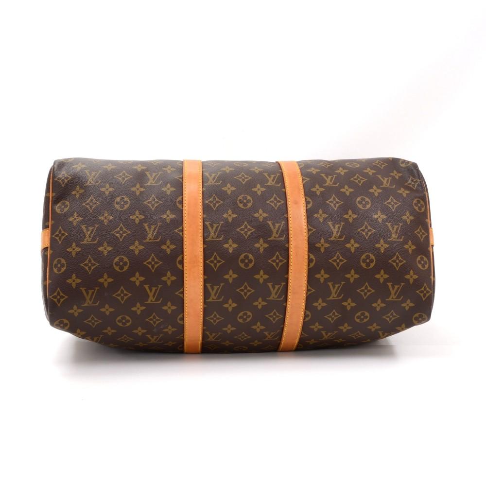 Louis Vuitto Keepall 50 Bandouliere Monogram Canvas Travel Bag with Strap