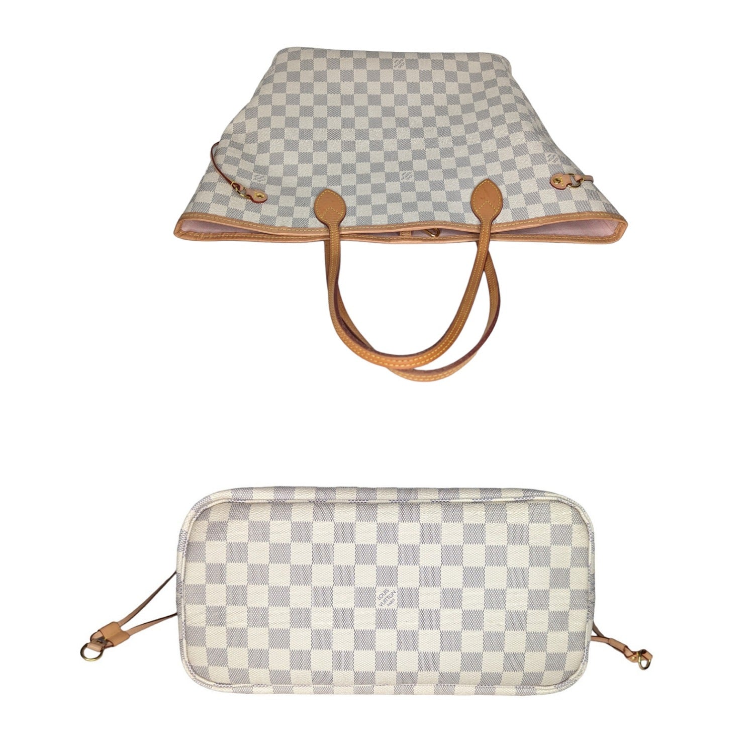 Louis Vuitton Neverfull Damier Azur MM Tote Rose Ballerine
