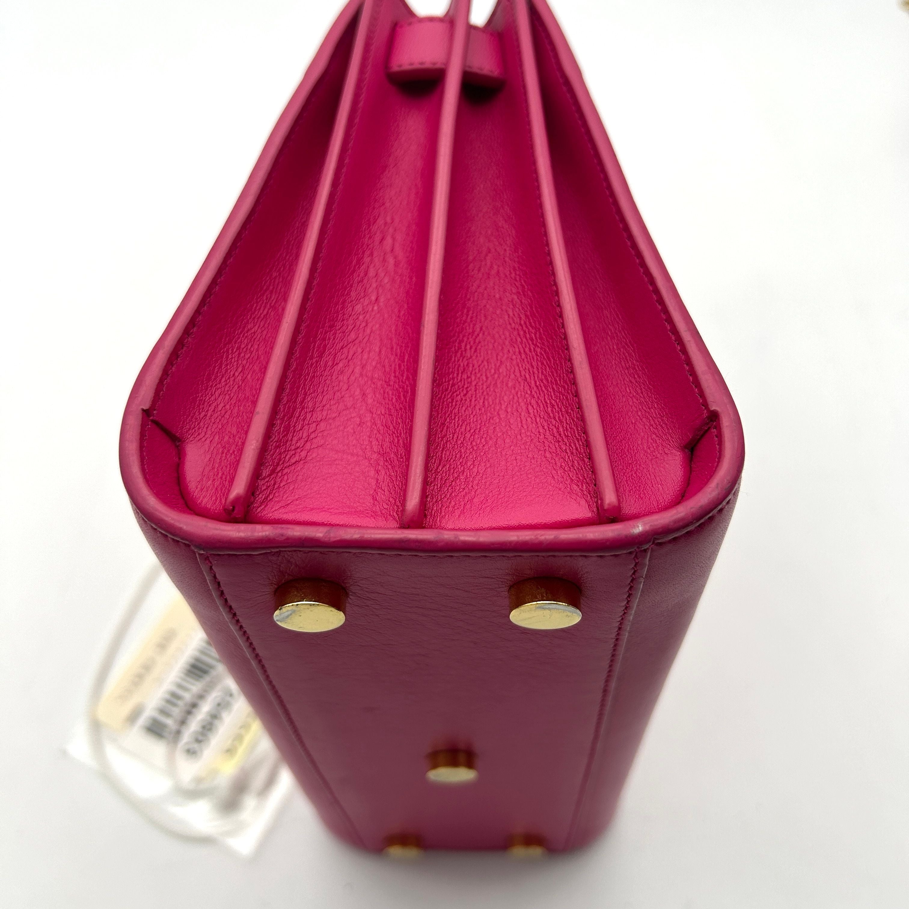 SAINT LAURENT Calfskin Nano Sac De Jour Bubblegum LA8543