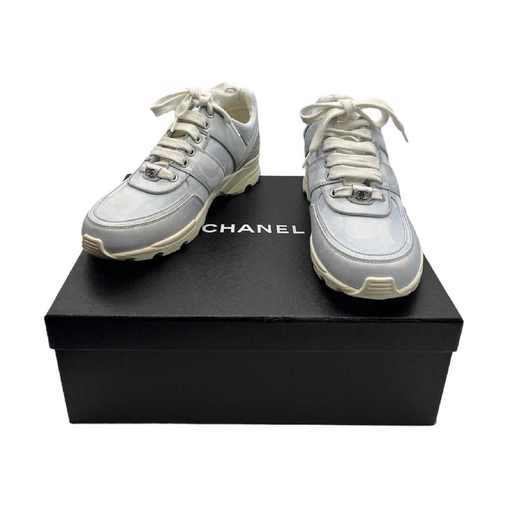Chanel CC Low-Top Sneakers Sky Blue Sz 37