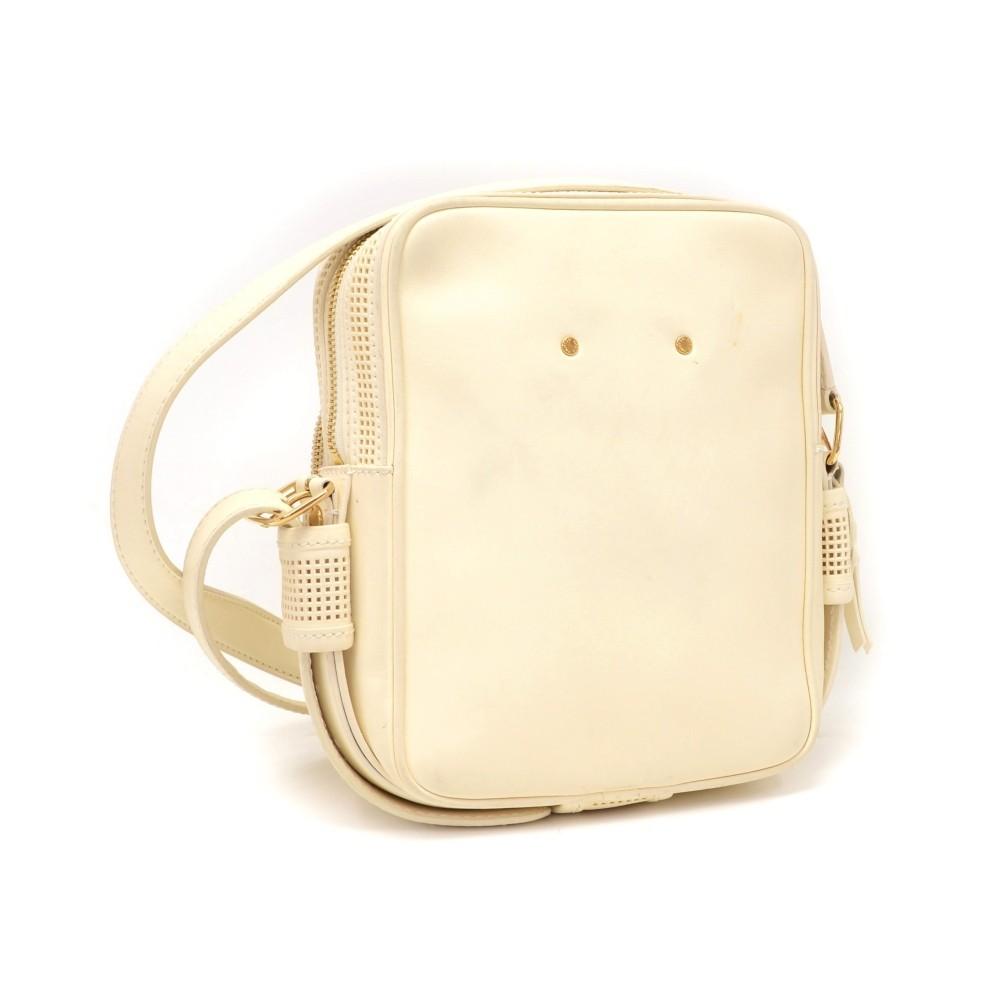 Louis Vuitto Off White Leather Messenger Bag