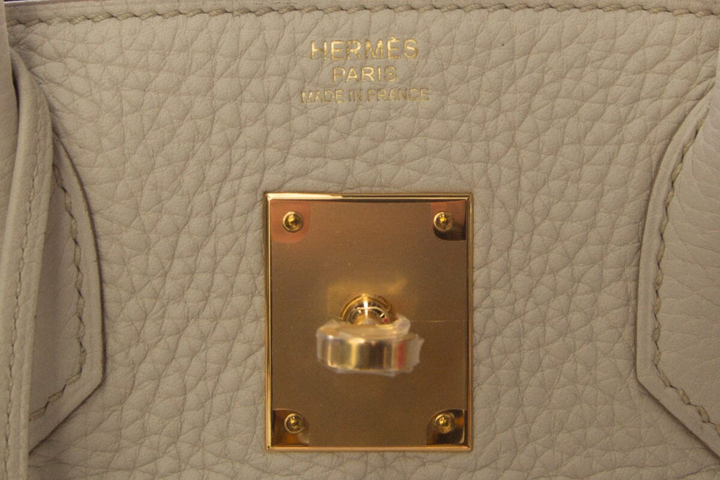 HermÃƒÆ’Ã‚Â¨s Birkin 30 Beton Clemence GHW #A Full Set  Handbag