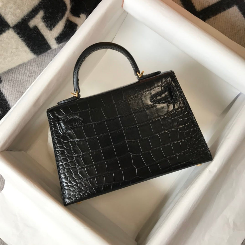 GLAMI Kelly Black For Women Gold Toned Hardware 7.8in/20cm