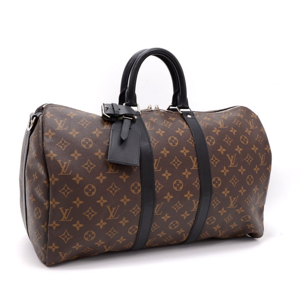 Louis Vuitto Keepall 45 Bandouliere Monogram Macassar Canvas Travel Bag