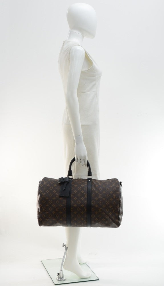 Louis Vuitto Keepall 45 Bandouliere Monogram Macassar Canvas Travel Bag