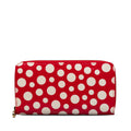 Red Louis Vuitton x Yayoi Kusama Monogram Vernis Infinity Dot Long Wallet