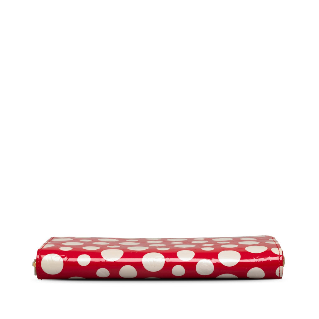 Red Louis Vuitton x Yayoi Kusama Monogram Vernis Infinity Dot Long Wallet
