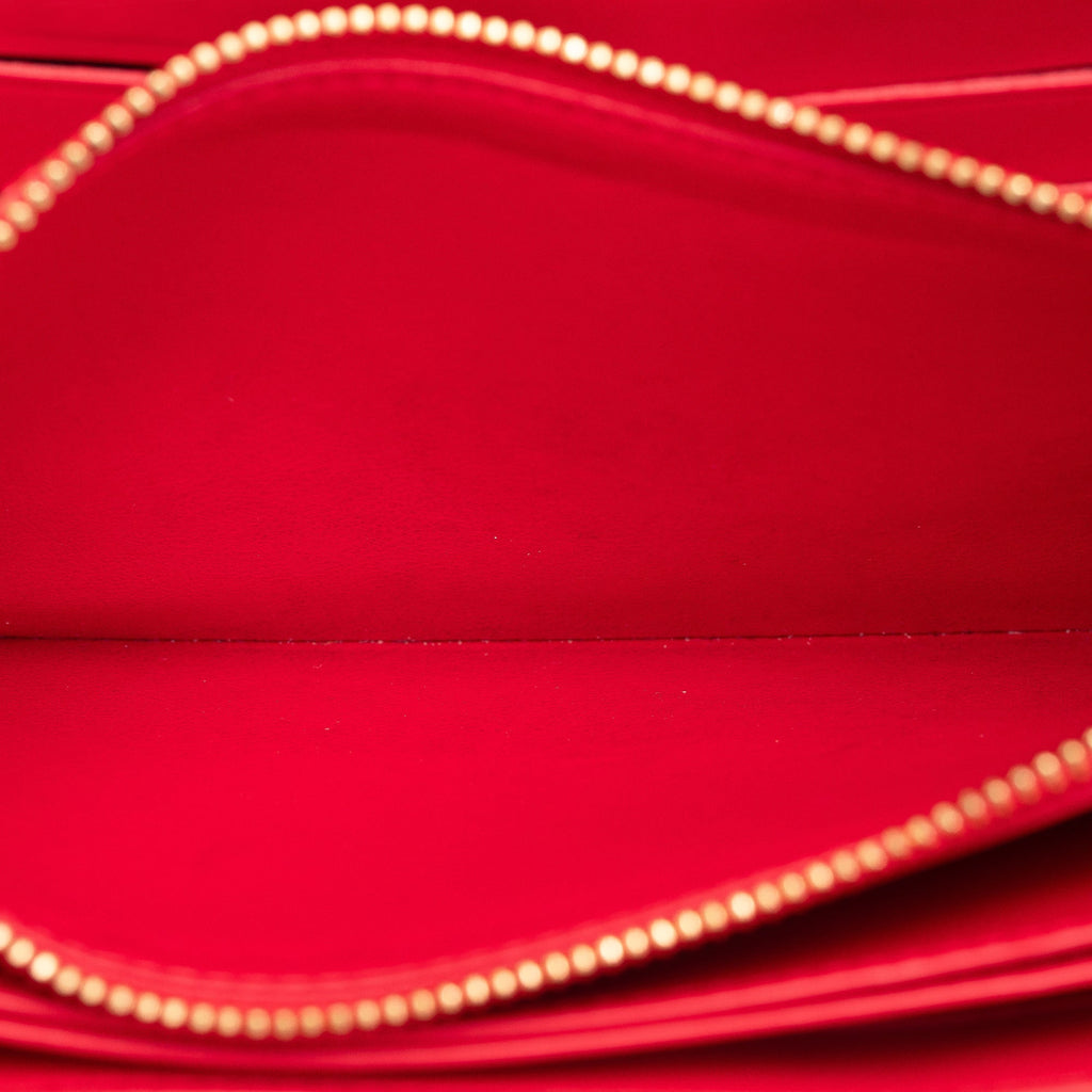 Red Louis Vuitton x Yayoi Kusama Monogram Vernis Infinity Dot Long Wallet
