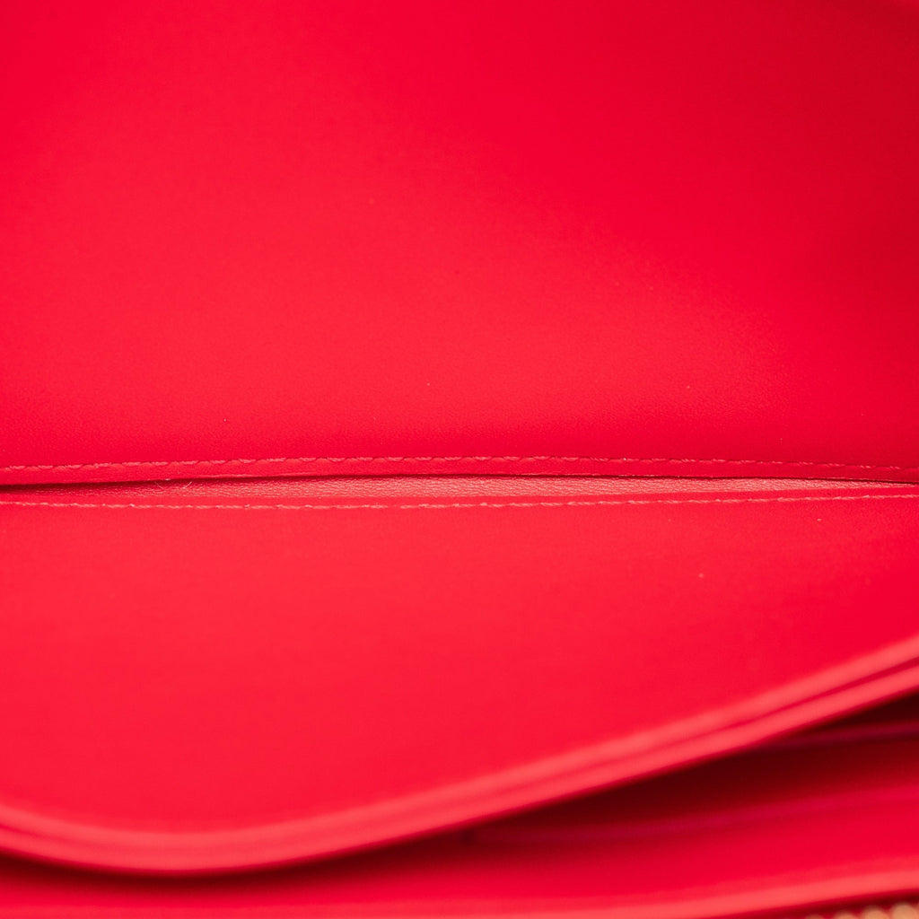 Red Louis Vuitton x Yayoi Kusama Monogram Vernis Infinity Dot Long Wallet