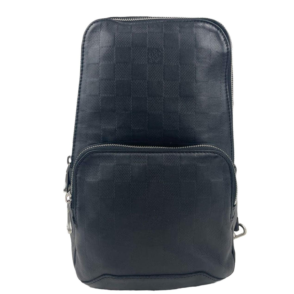 LOUIS VUITTON Leather Avenue Sling Infini Onyx