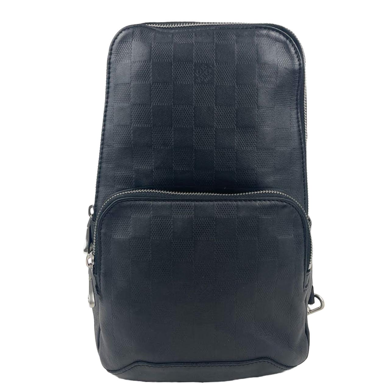 LOUIS VUITTON Leather Avenue Sling Infini Onyx