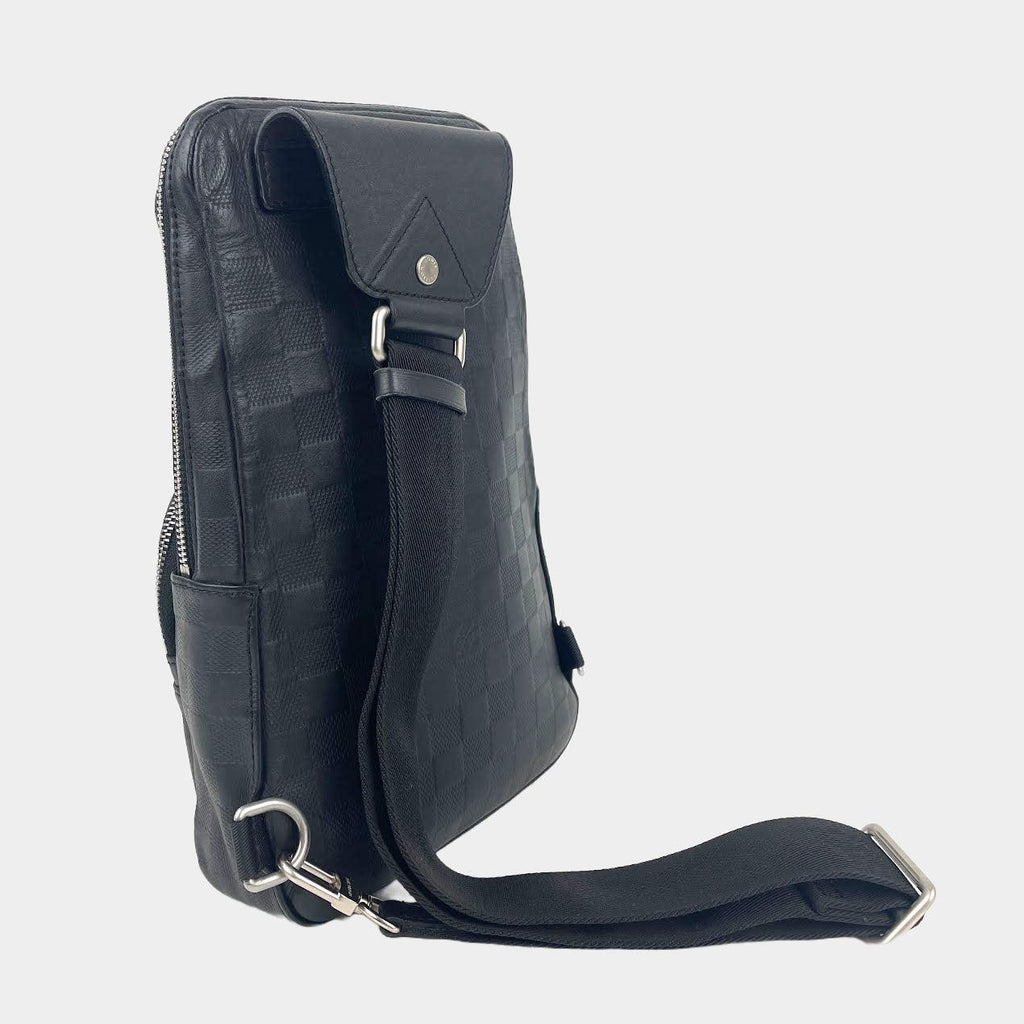 LOUIS VUITTON Leather Avenue Sling Infini Onyx