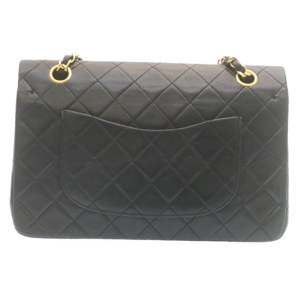 CHANEL Classic Matelasse 25 Chain Flap Shoulder Bag Lamb Skin Black 27848A