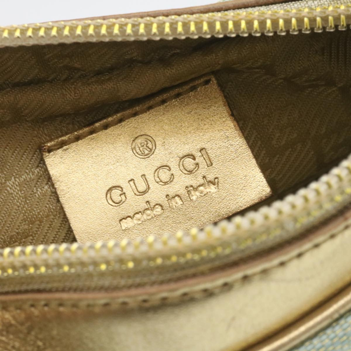 GUCCI Pouch Green Gold 27882