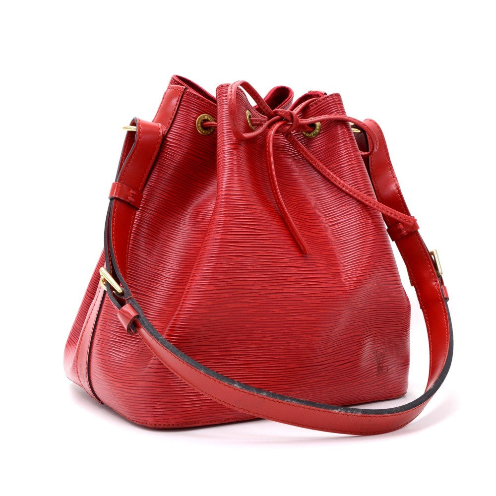 Louis Vuitto Petit Noe Red Epi Leather Bag