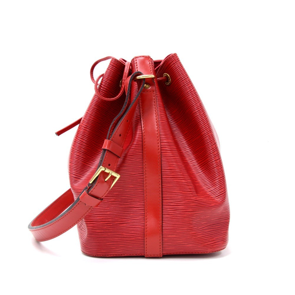 Louis Vuitto Petit Noe Red Epi Leather Bag