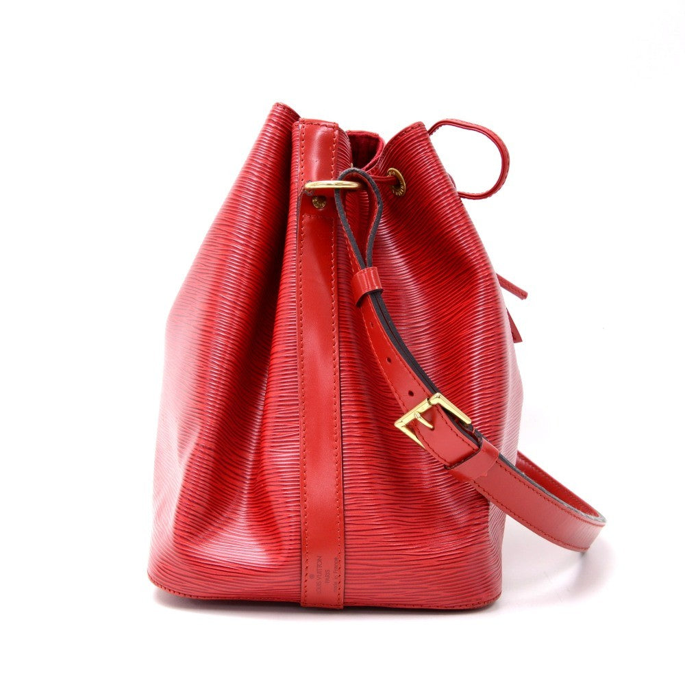 Louis Vuitto Petit Noe Red Epi Leather Bag