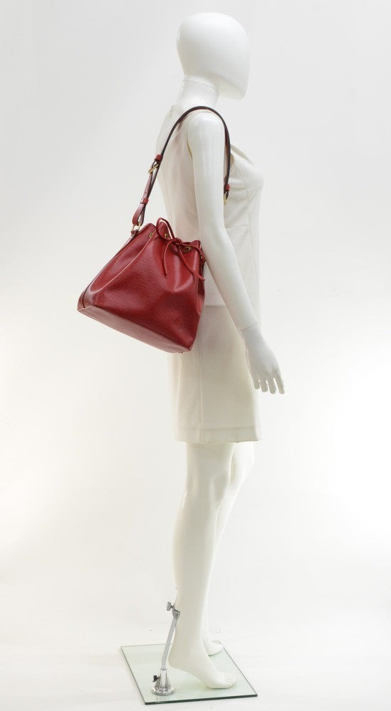 Louis Vuitto Petit Noe Red Epi Leather Bag