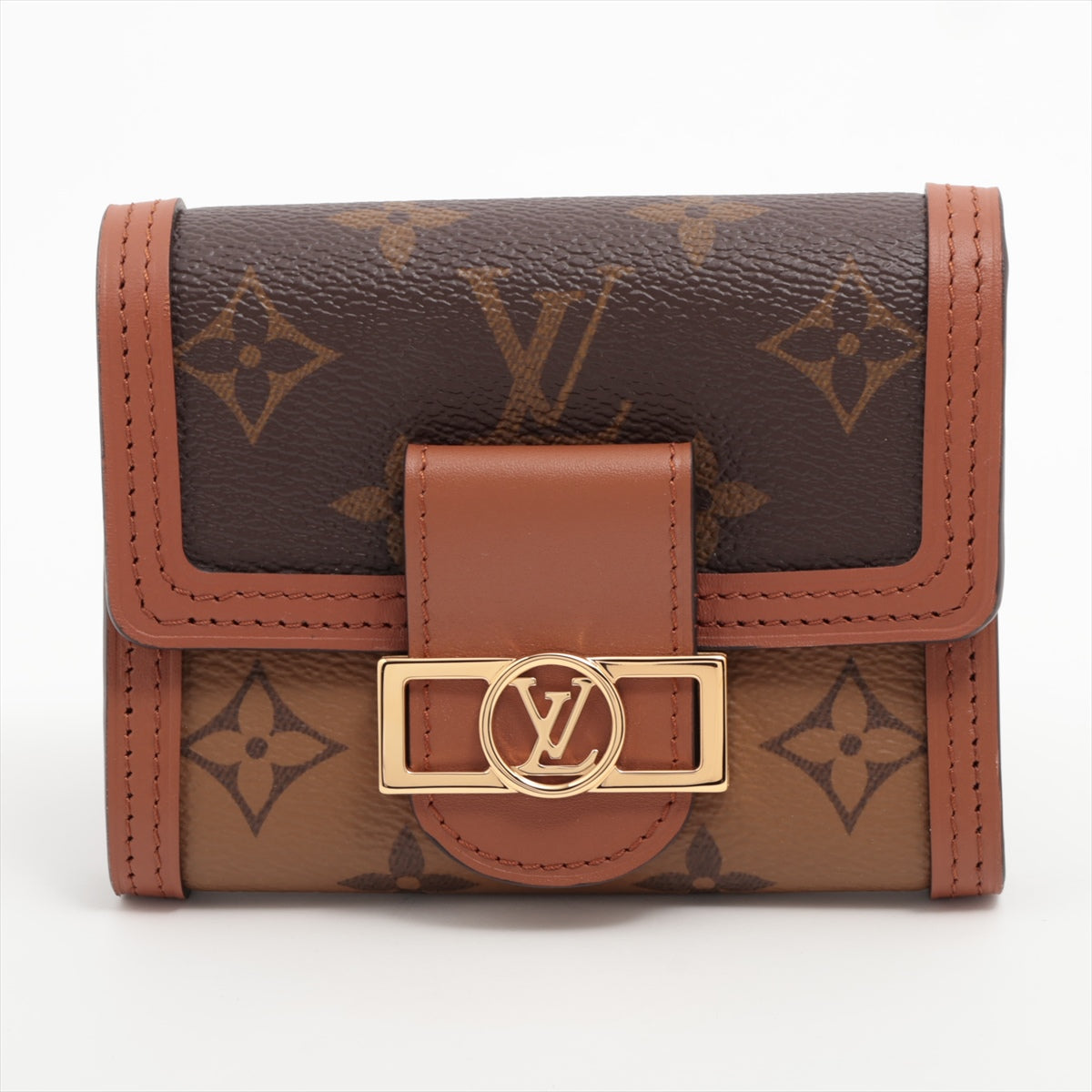 Louis Vuitton Monogram Reversee Portefolio Dfine Compact M68725 Black x Brown Compact Wallet