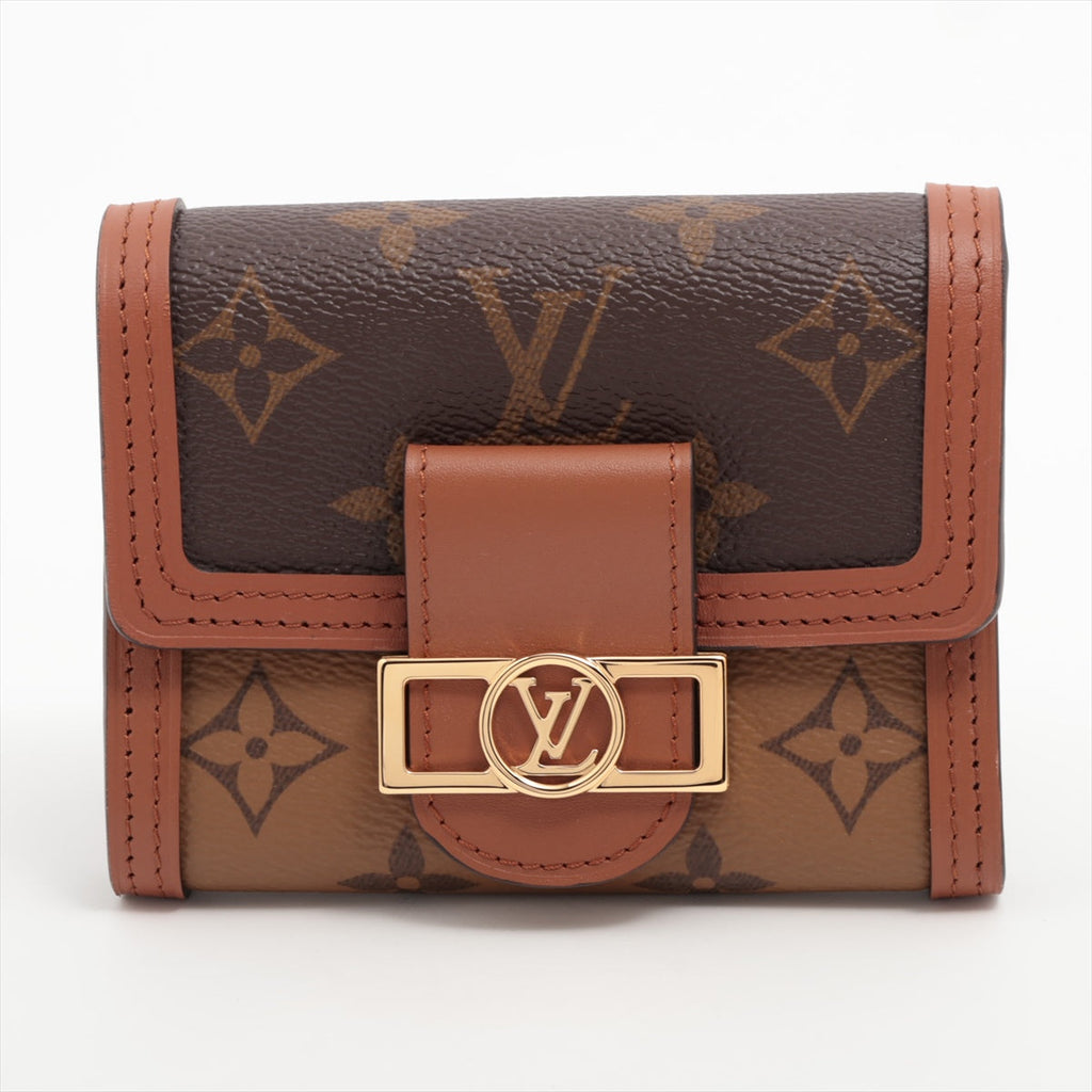 Louis Vuitton Monogram Reversee Portefolio Dfine Compact M68725 Black x Brown Compact Wallet