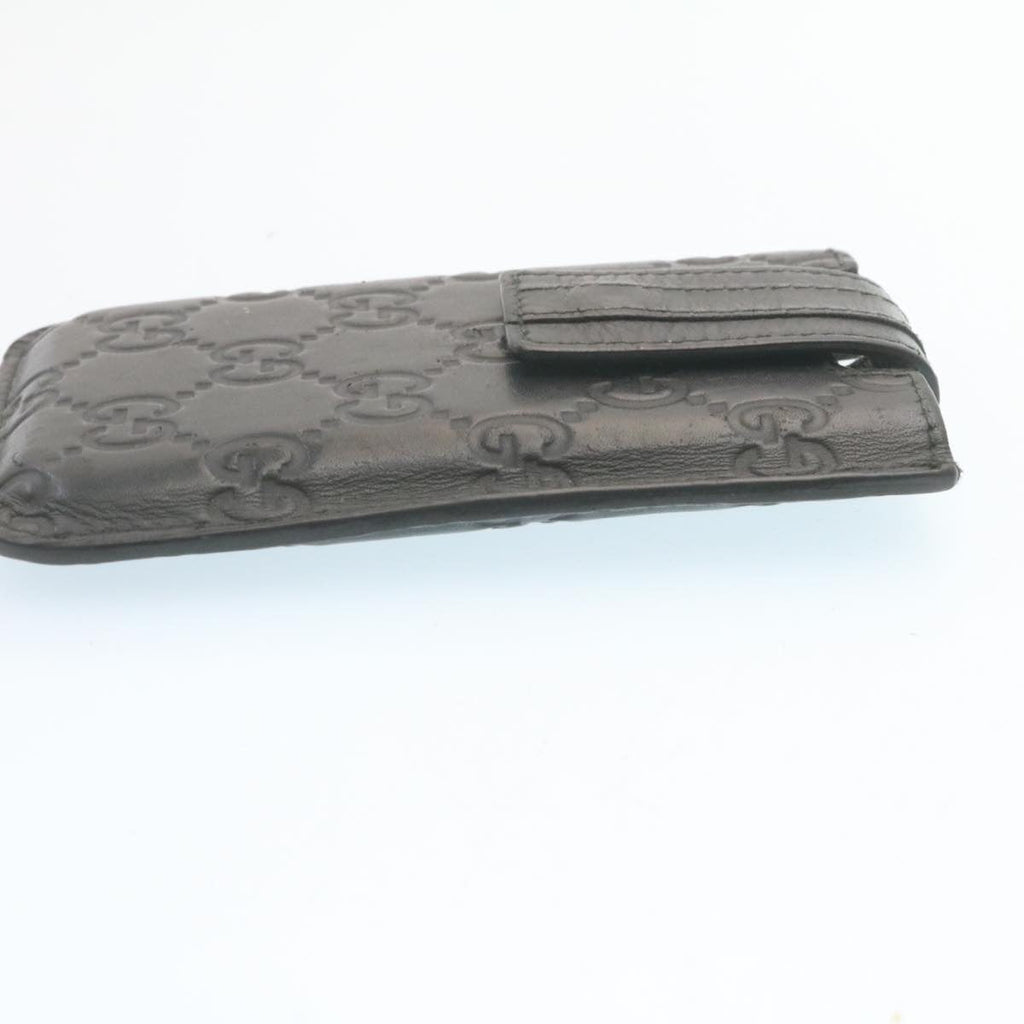 GUCCI Guccissima GG Canvas Smart Phone Case Leather Black 27996