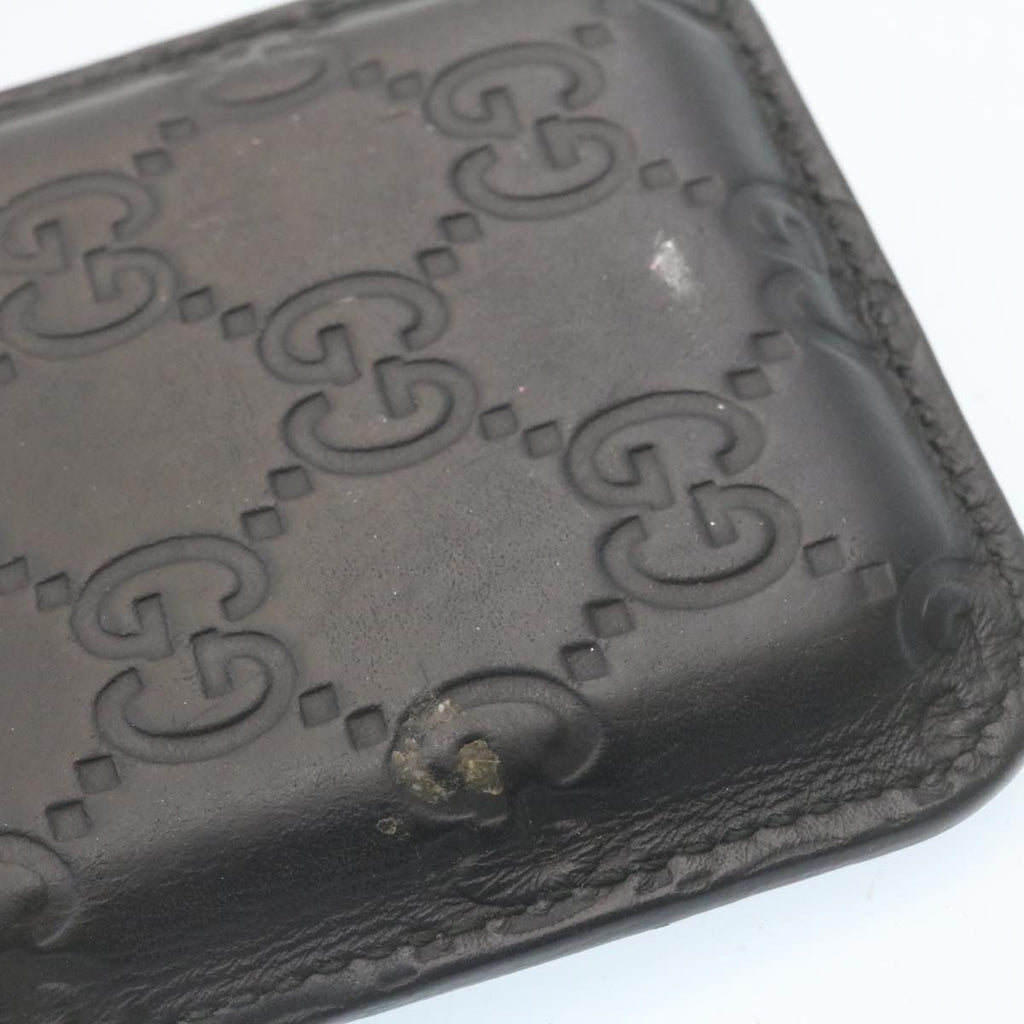 GUCCI Guccissima GG Canvas Smart Phone Case Leather Black 27996