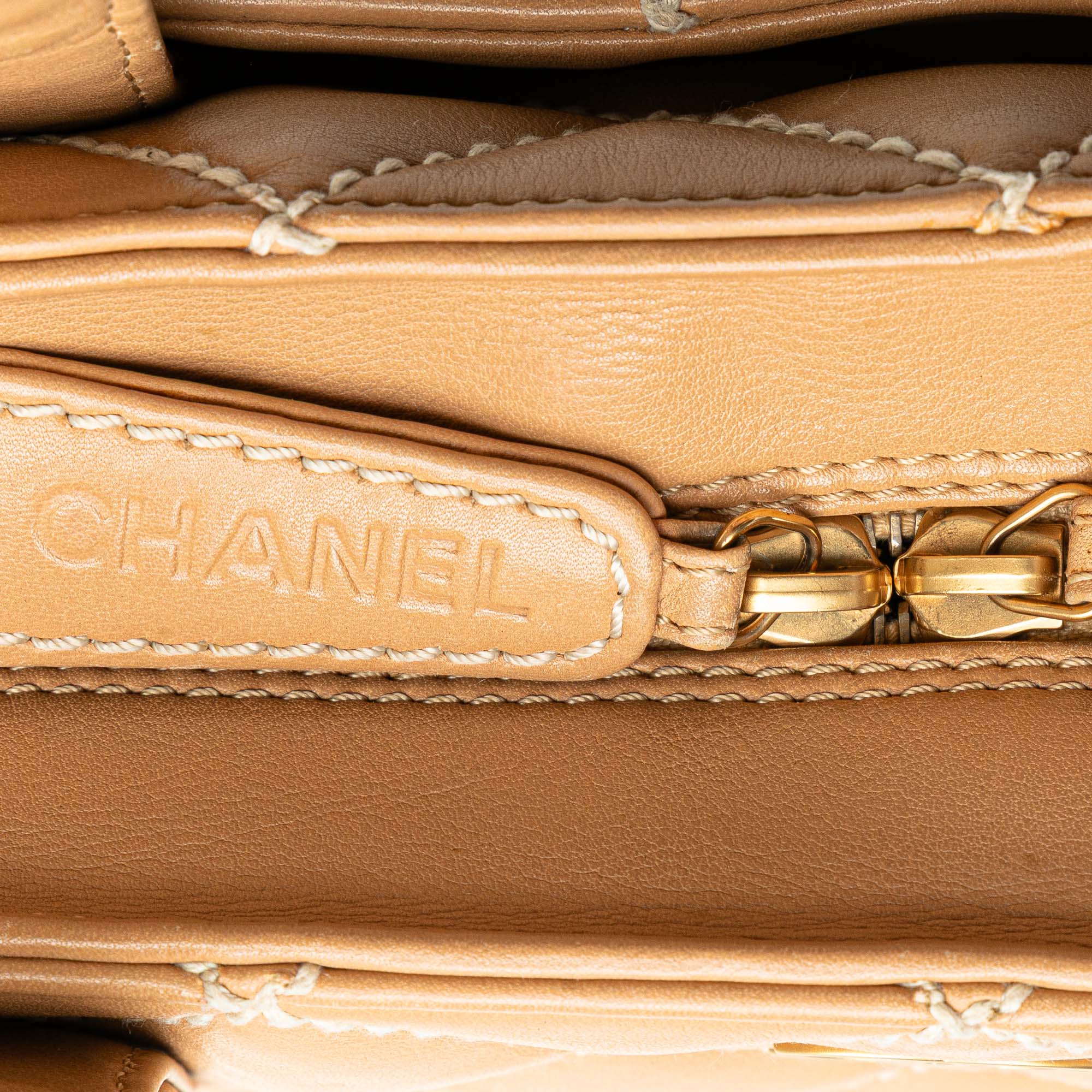 Chanel Cc Lambskin Wild Stitch Handbag