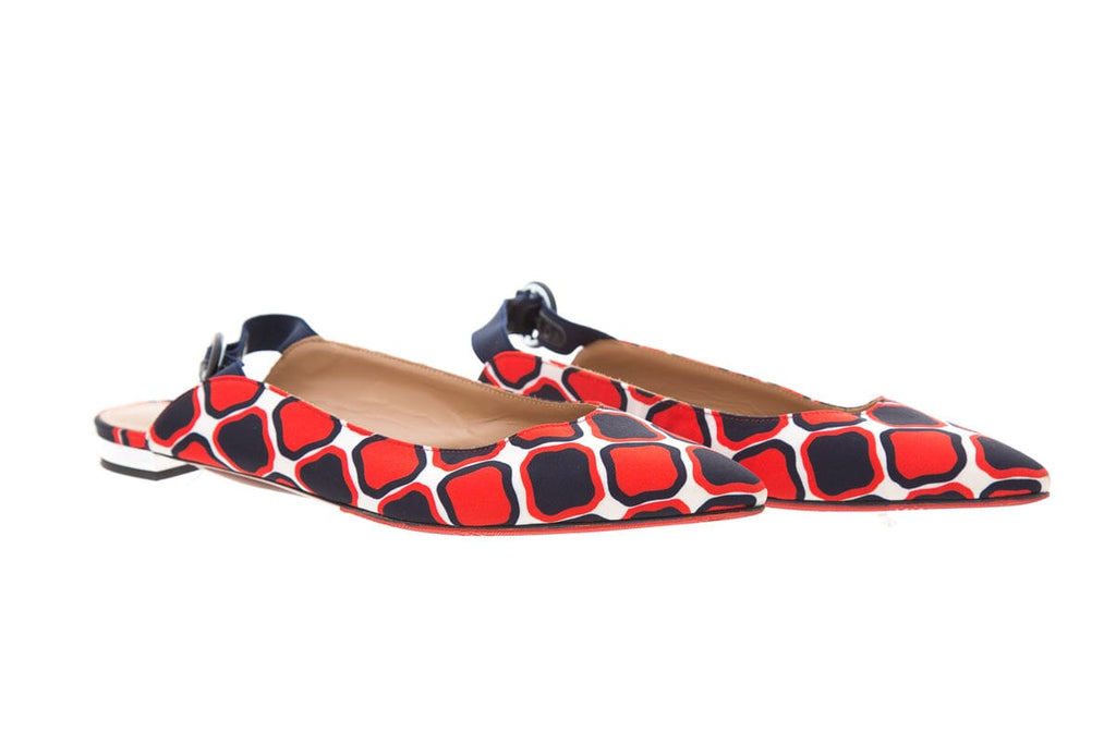 Aquazzura Orange & Blue Pointed Toe Flats SZ 37.5