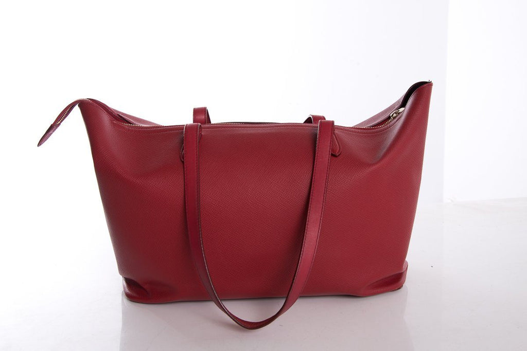 Smythson Red Panama Ciappa East West Tote