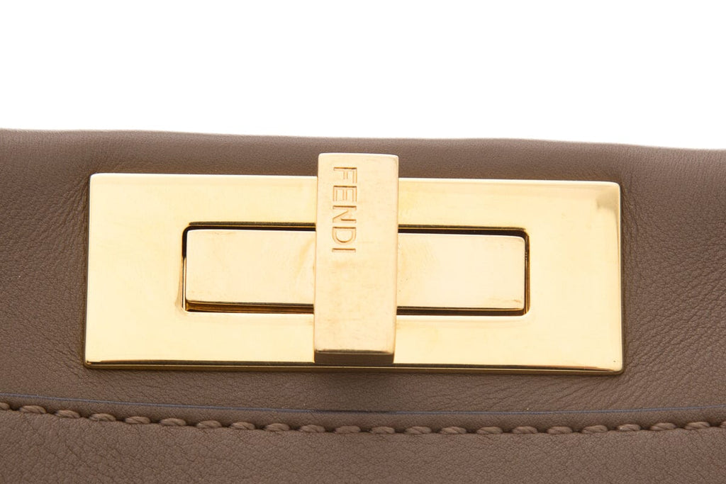 Fendi Brown Leather Peak-A-Boo Handbag