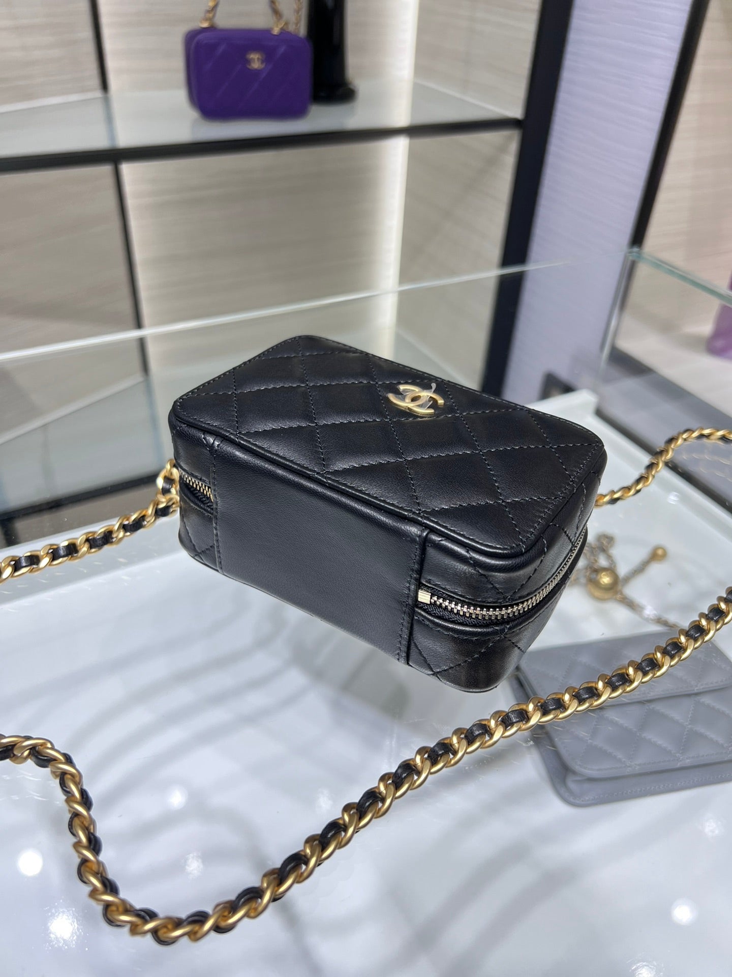 CHLVanity With Chain Black Bag For Women 9cm/3.5in AP2920 B08811 94305