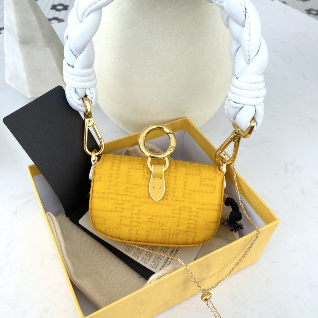 FI Nano Baguette Maxi Handle Yellow and White Bag For Woman 6.5cm/2.5in