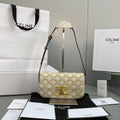 GLAMI Triomphe Shoulder Bag In Triomphe Canvas White For Women 8in/20cm 194142CUZ.01BC