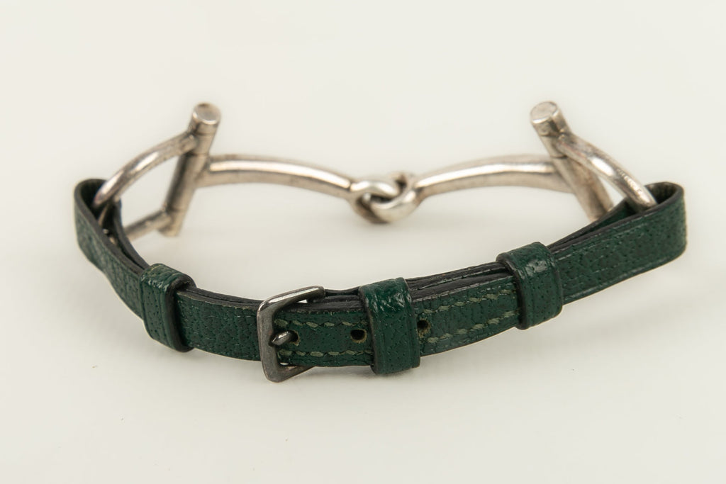 Bracelet en cuir et argent HermÃƒÆ’Ã‚Â¨s