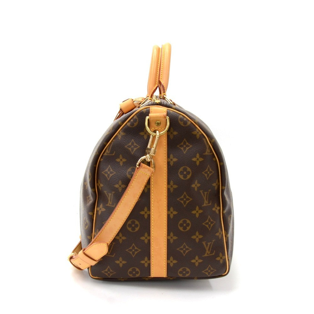 Louis Vuitto Keepall 50 Bandouliere Monogram Canvas Travel Bag with Strap